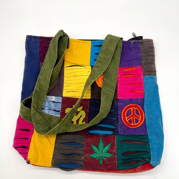 Colorful patchwork hippie tote bag - Picture 14 of 16